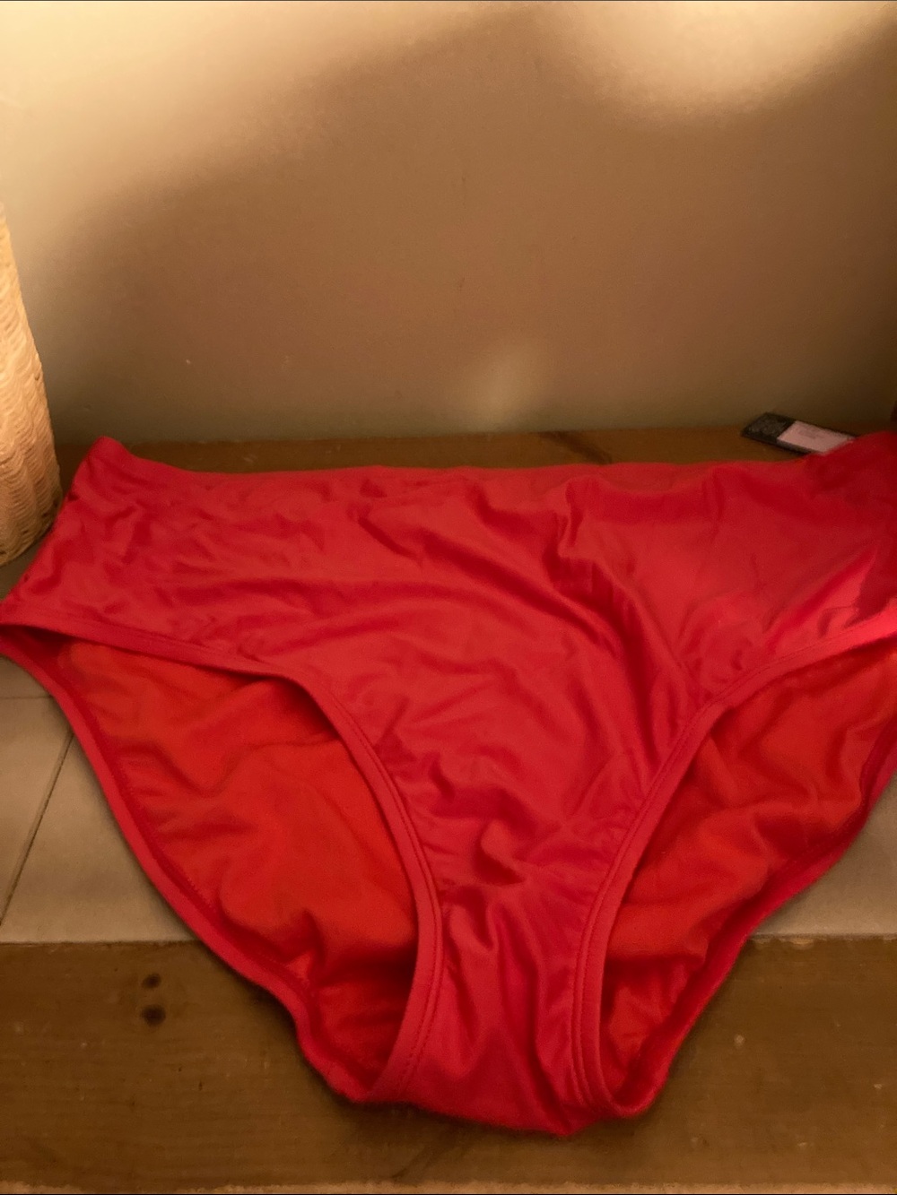 Classic Red High-Waist Women's Swim Bottom 2X NWT